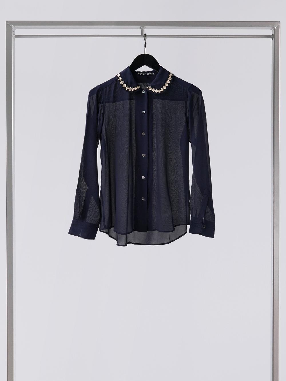 Jupe By Jackie Tyes - Navy 100% Silk Georgette