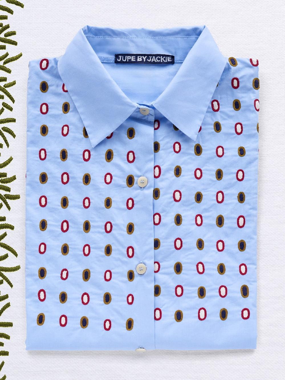 Jupe By Jackie Voda - Blue 100% Cotton Tops+Shirts