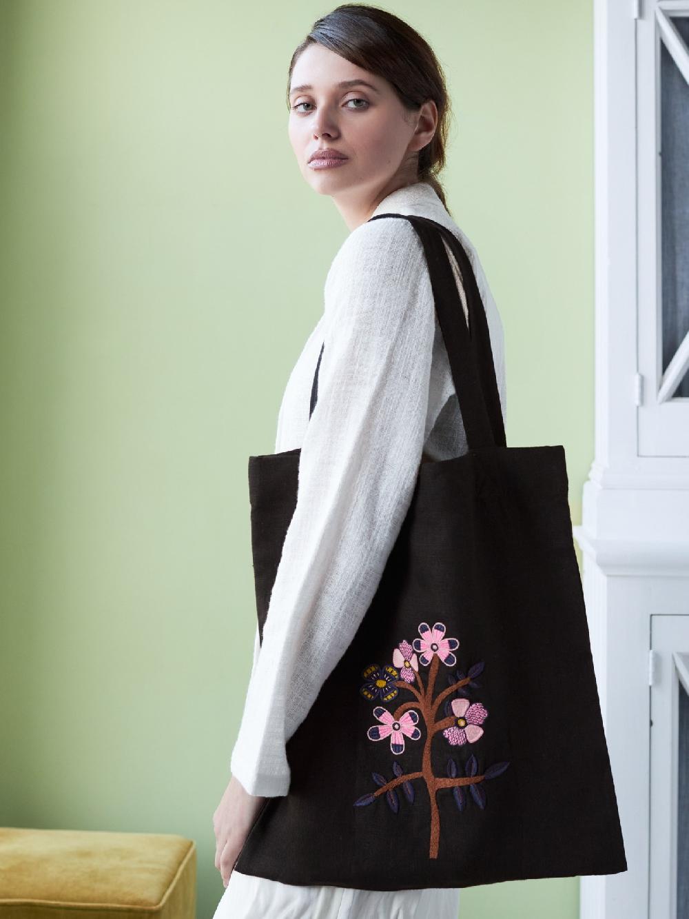 Jupe By Jackie Yala - Black 100% Linen Floral