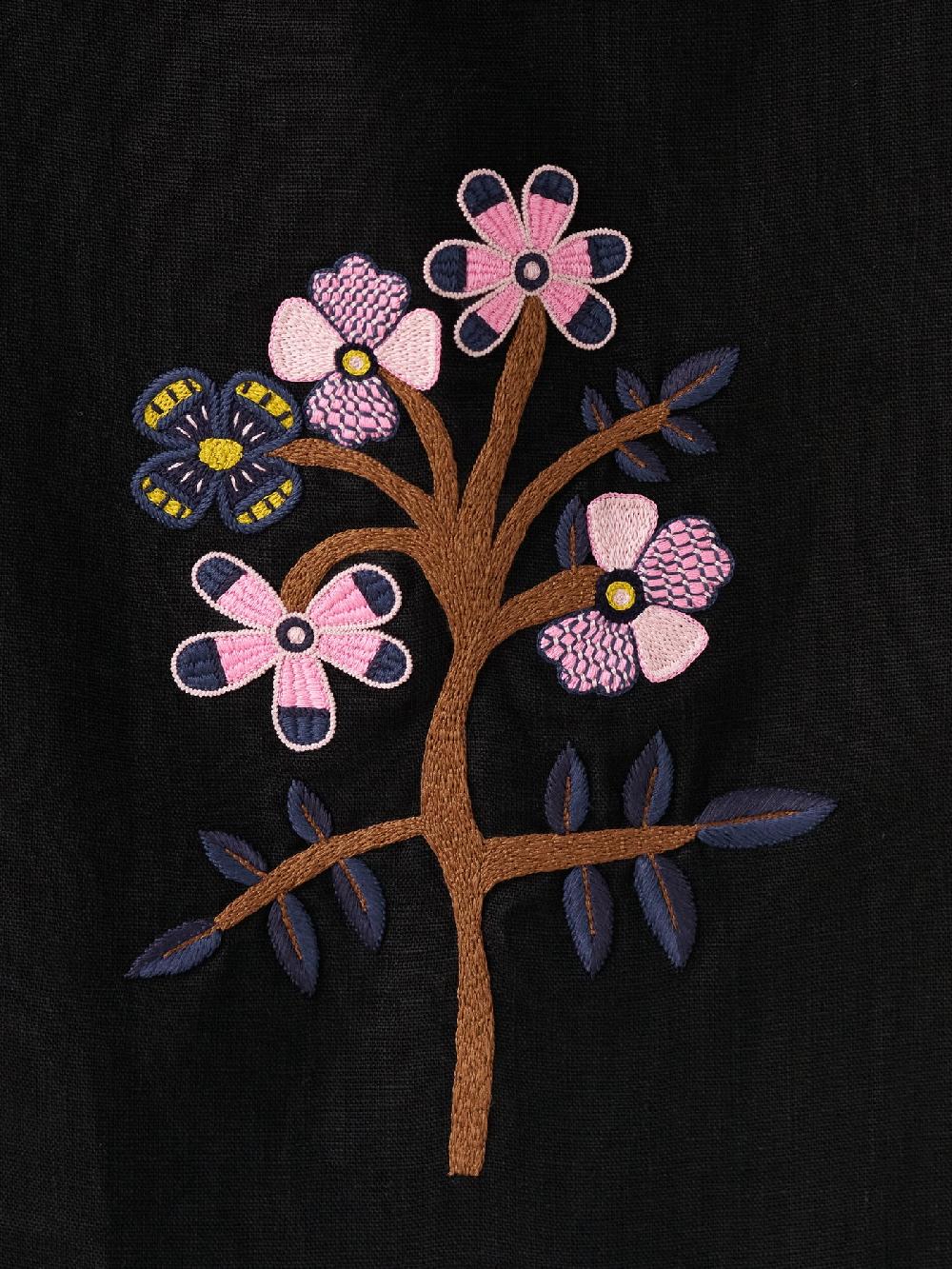 Jupe By Jackie Yala - Black 100% Linen Floral