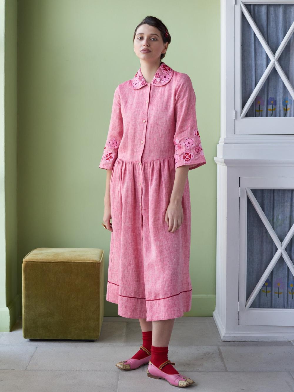Jupe By Jackie Yala Dr. - Pink 100% Linen Dresses