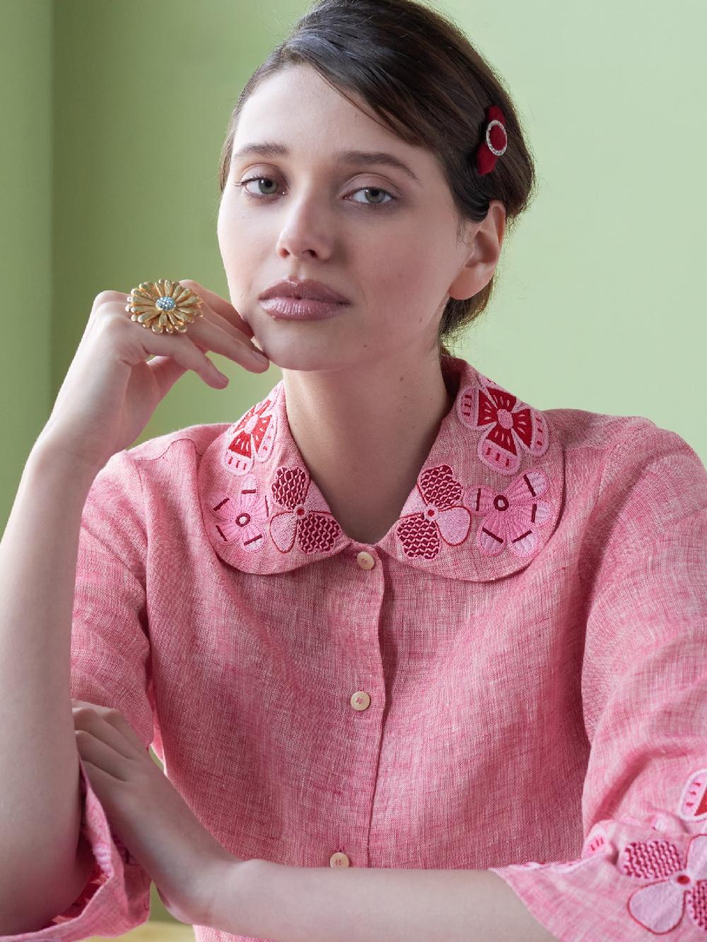 Jupe By Jackie Yala Dr. - Pink 100% Linen Dresses