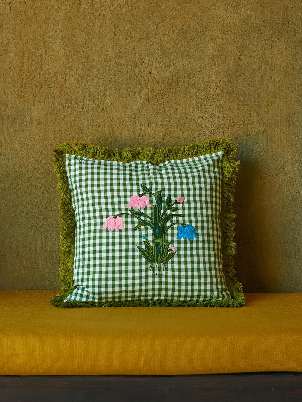 jupe by jackie Kirby - Green 100% cotton Fringe Border Floral