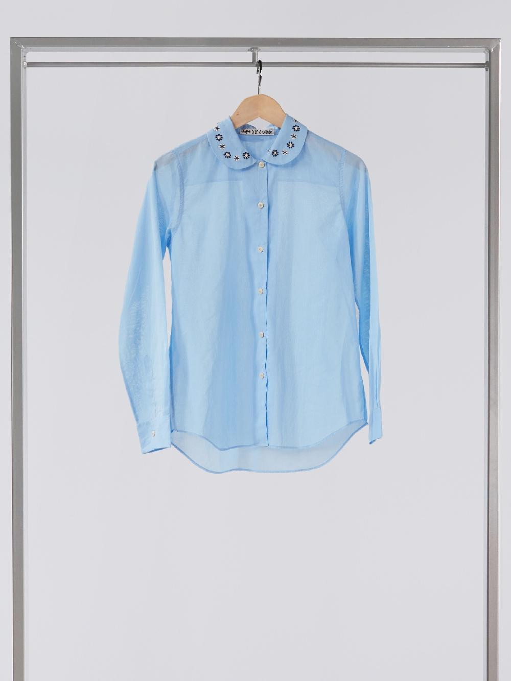 Jupe By Jackie Koons - Blue 100% Swiss Cotton Voile Tops+Shirts