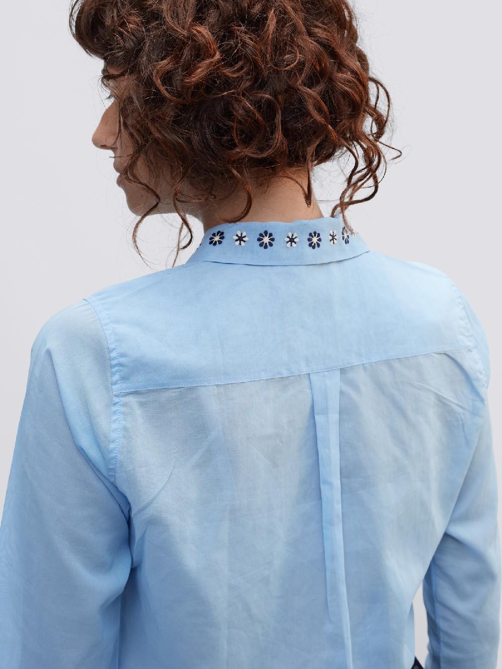 Jupe By Jackie Koons - Blue 100% Swiss Cotton Voile Tops+Shirts