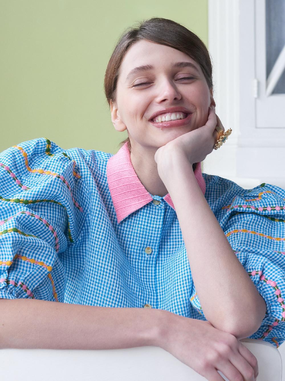 Jupe By Jackie Laslo - Blue 100% Linen Three Quarter Sleeves More