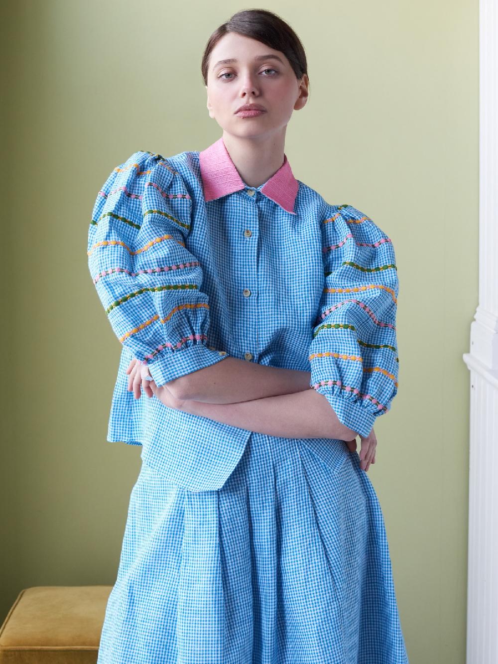 Jupe By Jackie Laslo - Blue 100% Linen Three Quarter Sleeves More