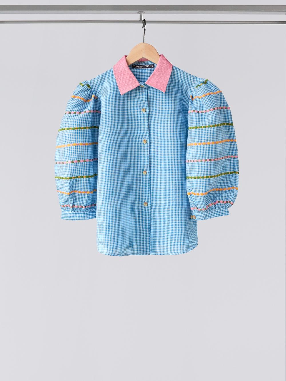 jupe by jackie Laslo - Blue 100% linen Three quarter sleeves More