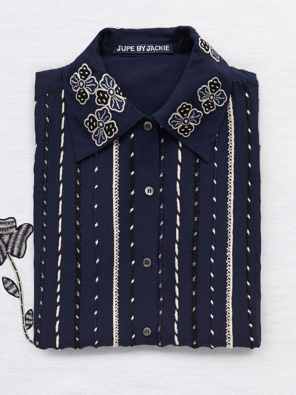 jupe by jackie Lumber - Navy 100% silk georgette Point