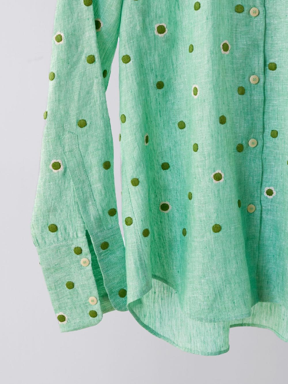 Jupe By Jackie Martiron - Green 100% Linen Tops+Shirts