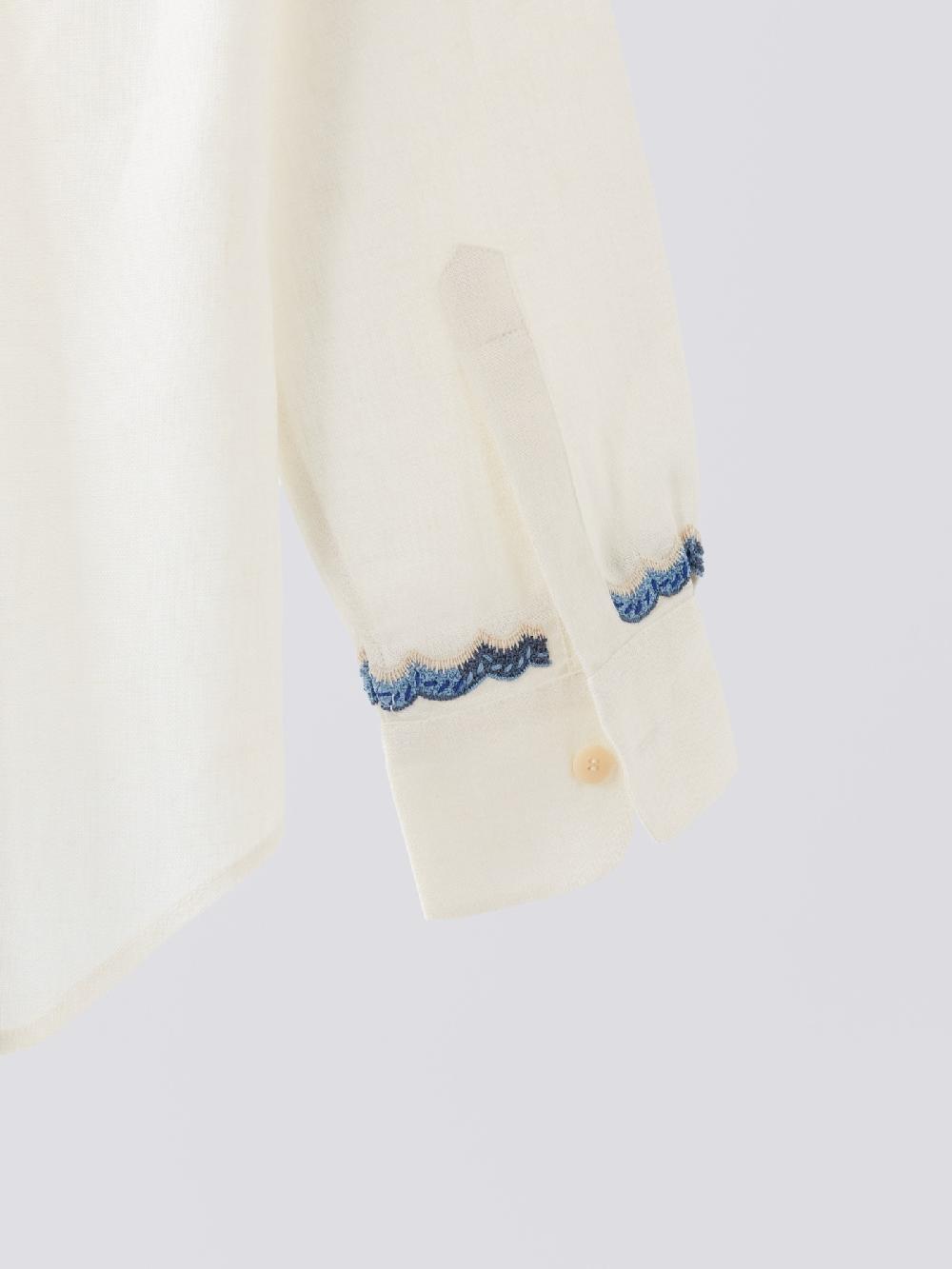 Jupe By Jackie Mila - (Off) White 100% Linen Tops+Shirts