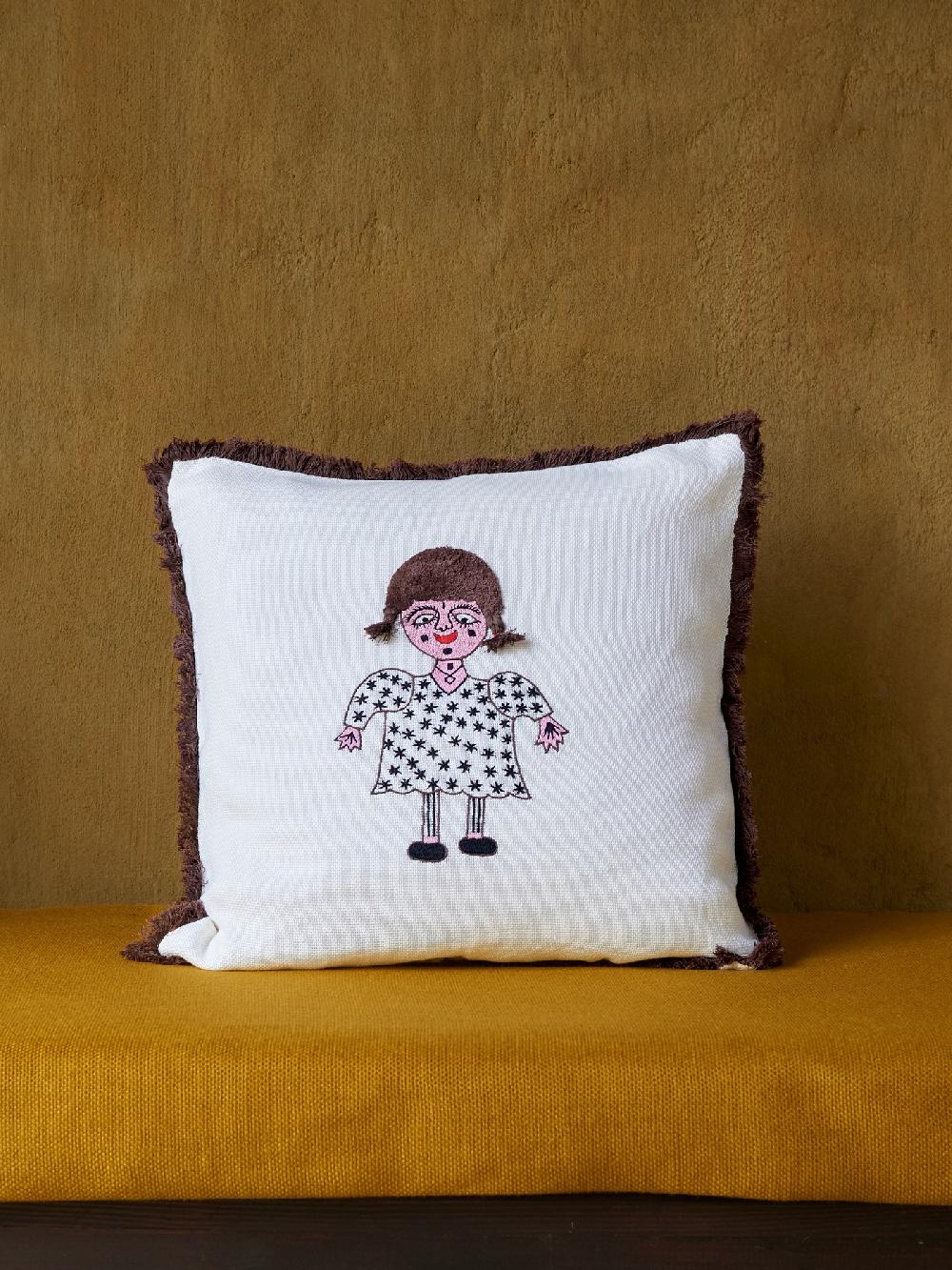 jupe by jackie Miss Doolittle - (Off) White 100% linen Fringe Border Character