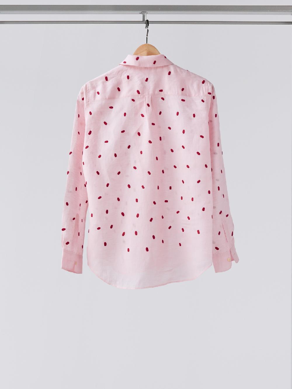 Jupe By Jackie Olida - Pink Cotton Linen Blend Tops+Shirts