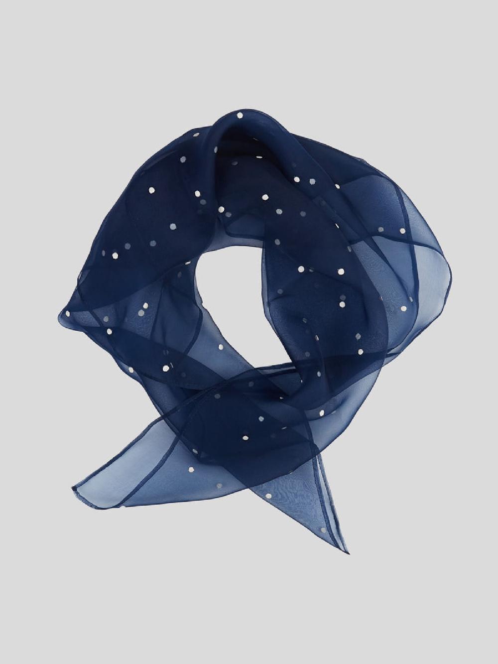 Jupe By Jackie Open Cream P Navy - Navy 100% Silk Organza Scarfs