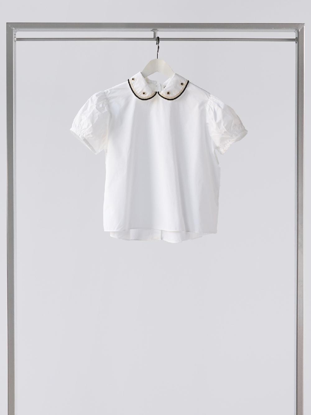 jupe by jackie Orchid S - (Off) White 100% cotton poplin Short sleeves Tops+Shirts