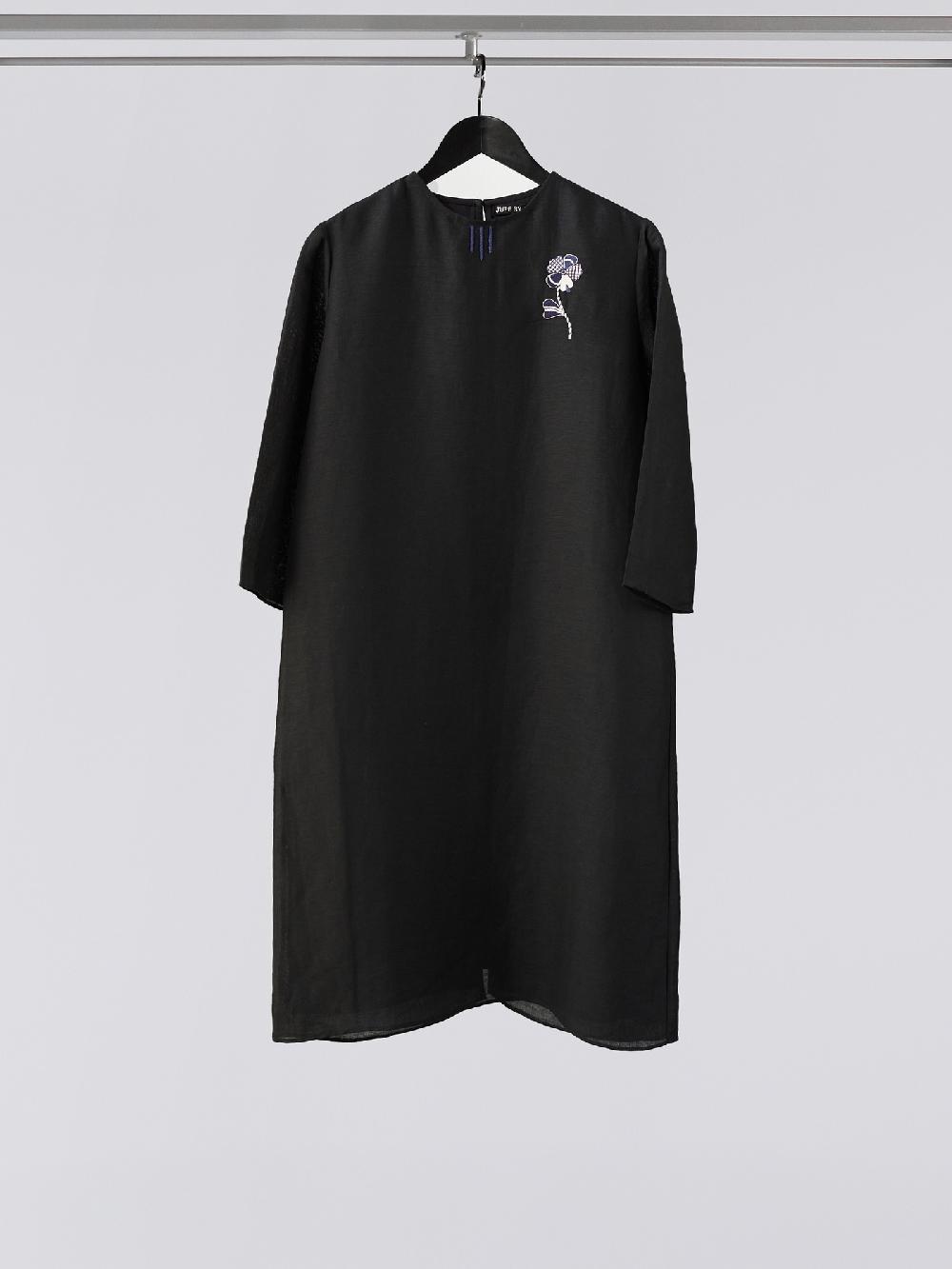 jupe by jackie Parra Dr - Black linen viscose Three quarter sleeves Dresses