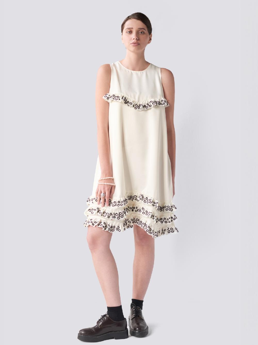 Jupe By Jackie Peplus II - (Off) White Banana Crepe Dresses