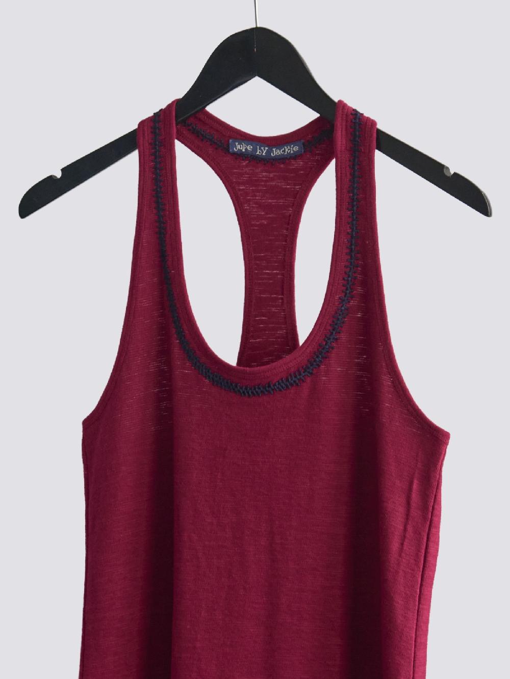 Jupe By Jackie Sainson - Burgundy 98% Cotton 2% Elastine