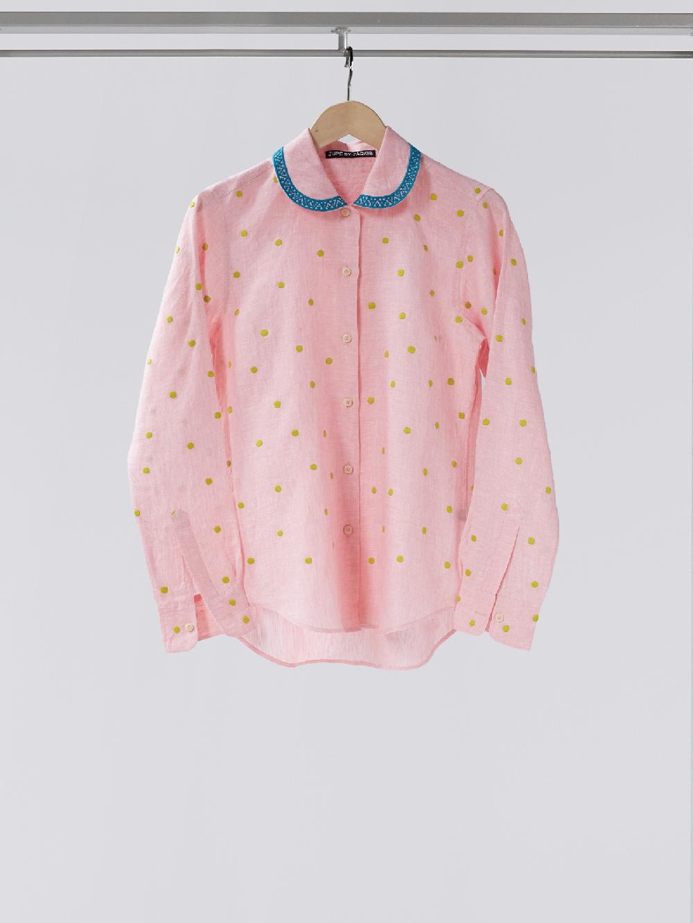 Jupe By Jackie Sault Pink - Pink Cotton Linen Blend Tops+Shirts