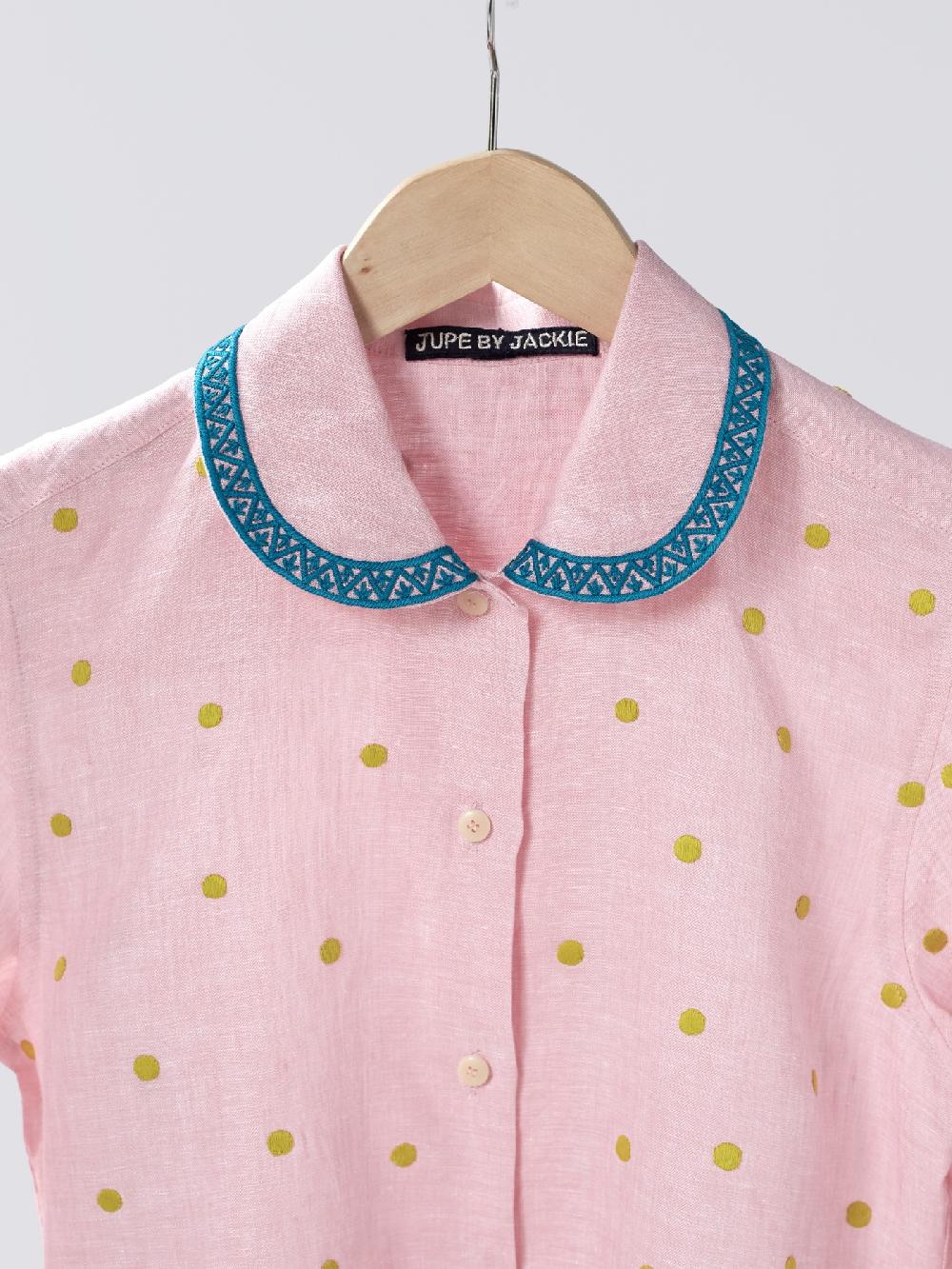 Jupe By Jackie Sault Pink - Pink Cotton Linen Blend Tops+Shirts