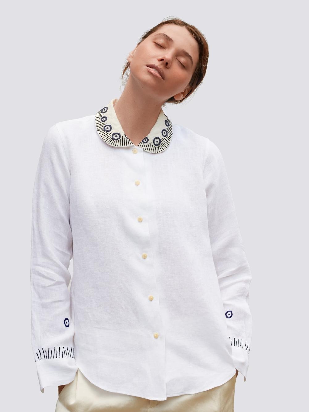 Jupe By Jackie Sedon - (Off) White Cotton Linen Blend Round