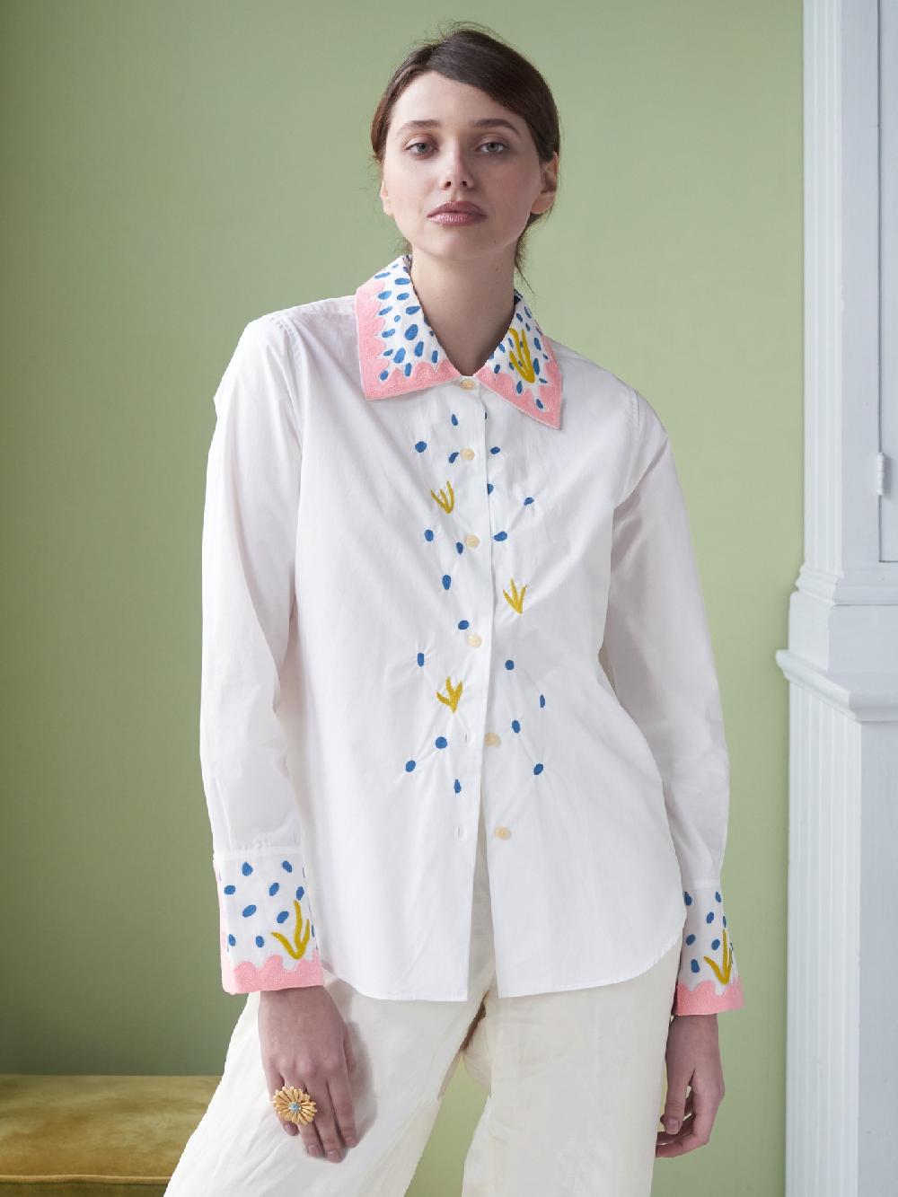 Jupe By Jackie Sisline - (Off) White 100% Cotton Poplin Tops+Shirts