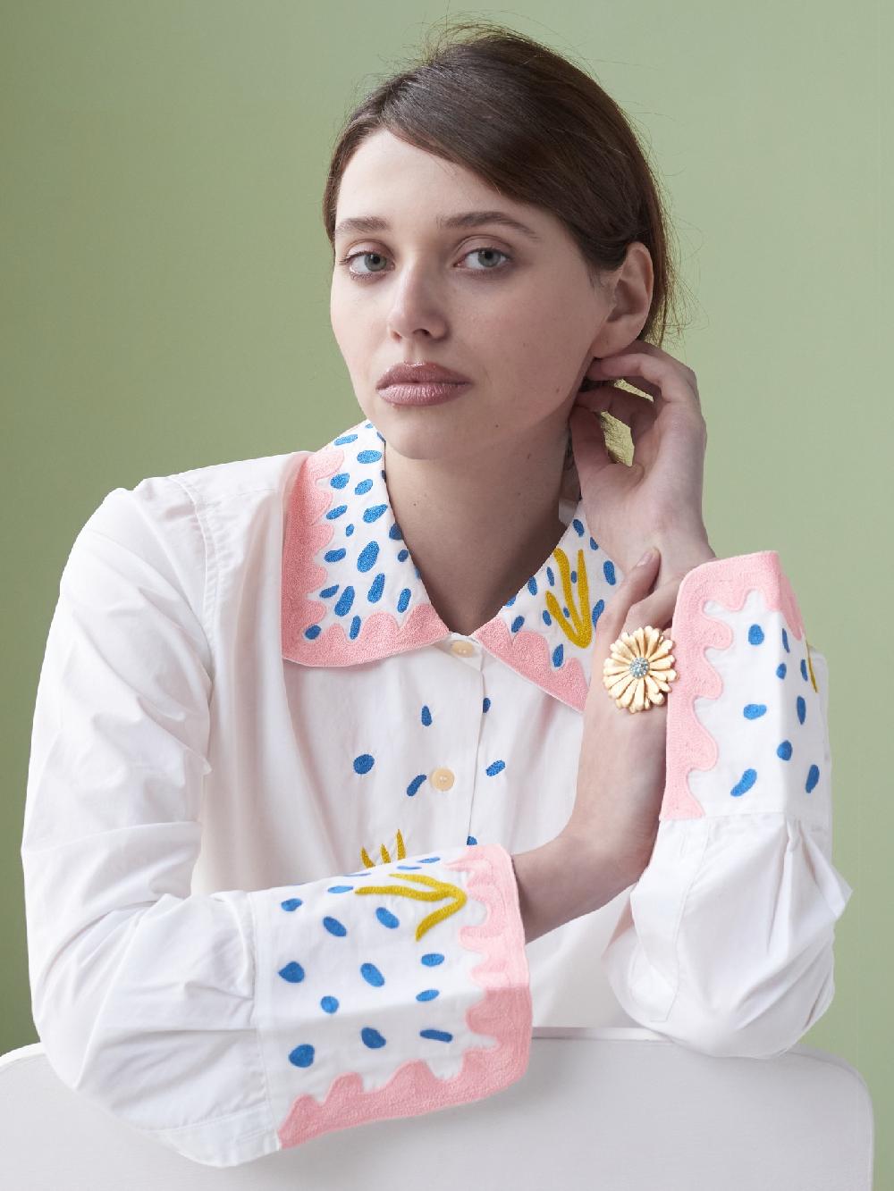 jupe by jackie Sisline - (Off) White 100% cotton poplin Tops+Shirts