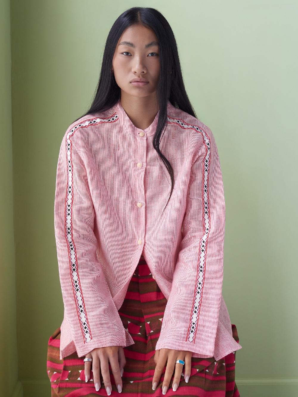 Jupe By Jackie Sloe Frizz - Red 100% Linen Tops+Shirts