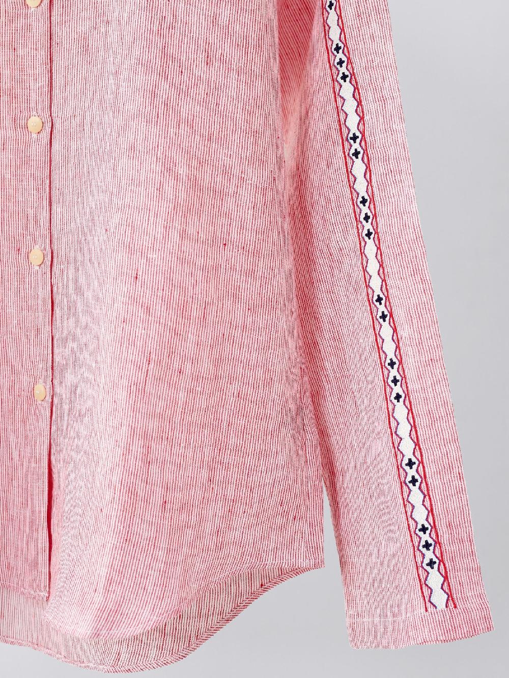 Jupe By Jackie Sloe Frizz - Red 100% Linen Tops+Shirts