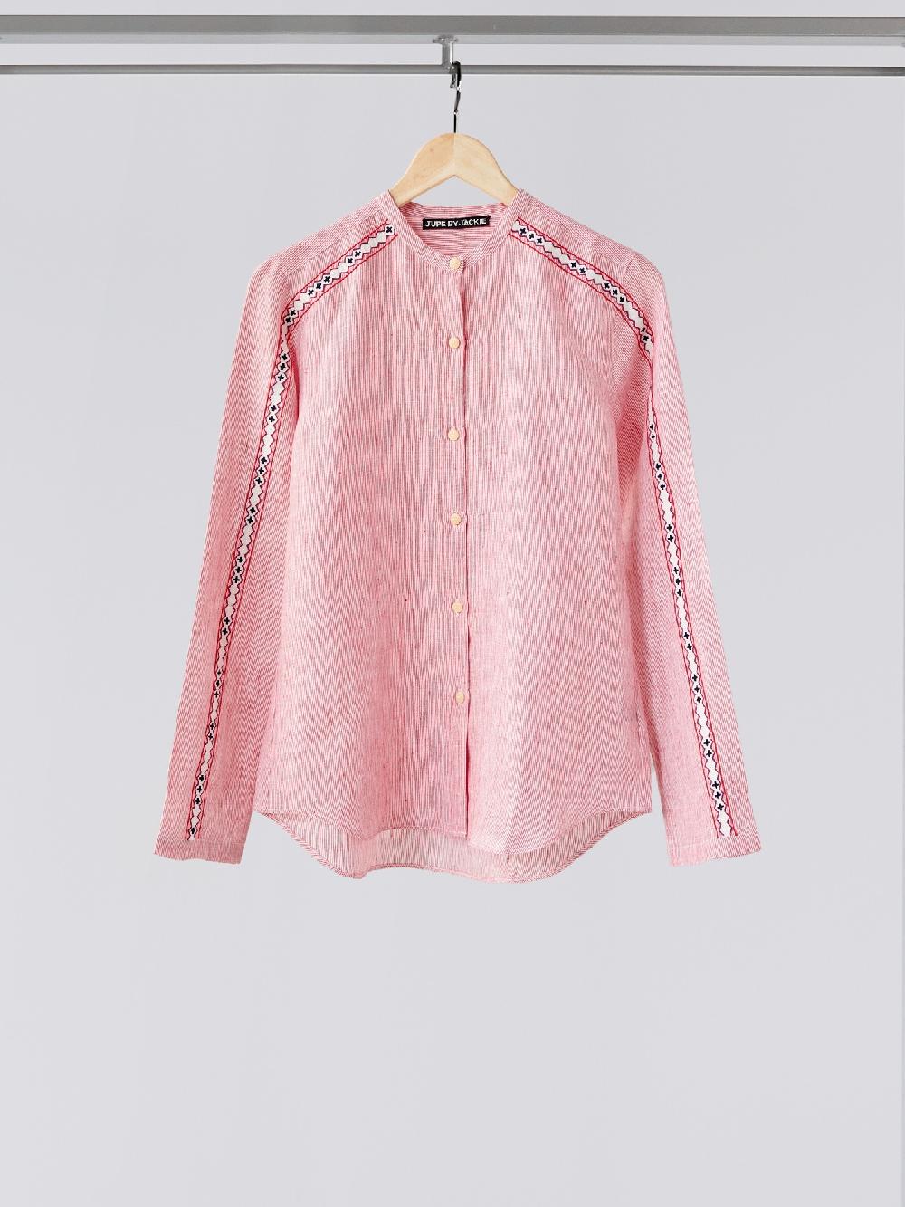 jupe by jackie Sloe Frizz - Red 100% linen Tops+Shirts