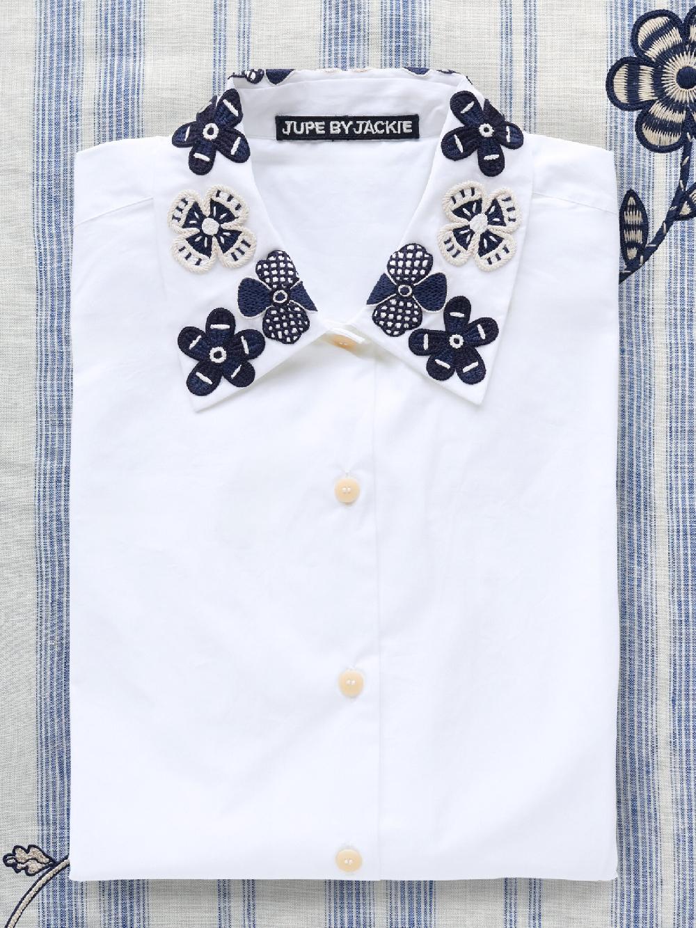 jupe by jackie Yala I - (Off) White 100% cotton poplin Tops+Shirts Collar only