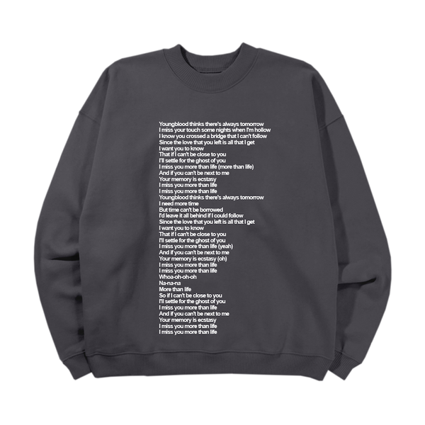 justin bieber Ghost Lyrics Crewneck I
