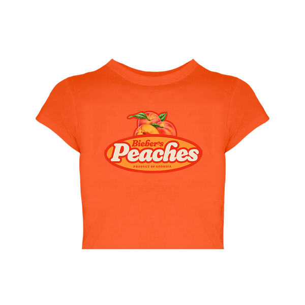 justin bieber Peaches Orange Crop T-Shirt