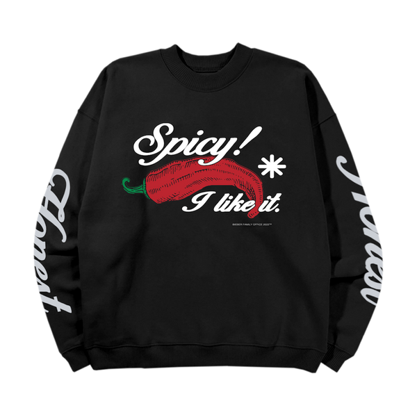 justin bieber Spicy x Brooklyn Black Crewneck