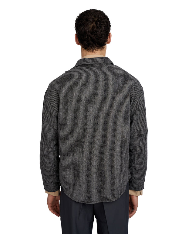 Justin Cassin Frontline Stripped Thick Shirt Dark Grey