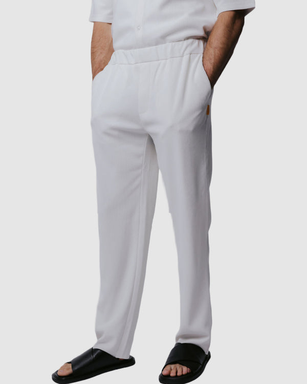 justin cassin Abade Pleated Pants White