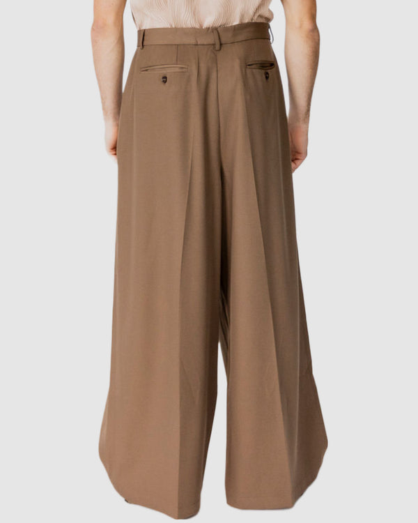 Justin Cassin Adrian Wide Leg Trousers Brown