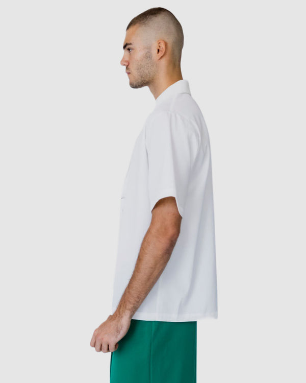 Justin Cassin Asher Short Sleeve Tie Shirt White