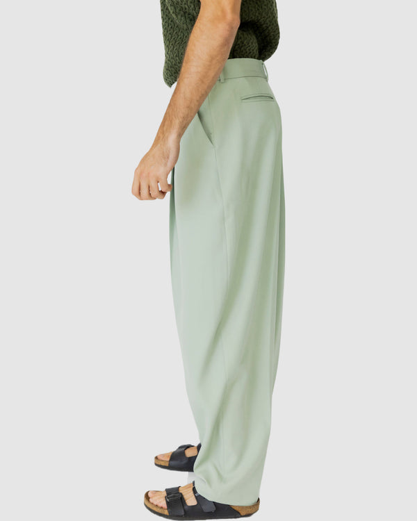 Justin Cassin August Loose Fit Trousers Green Mist