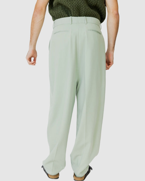 Justin Cassin August Loose Fit Trousers Green Mist