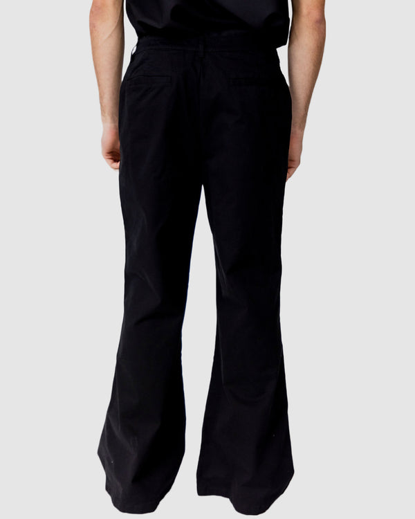 Justin Cassin Bartel Flared Chino Pants Black