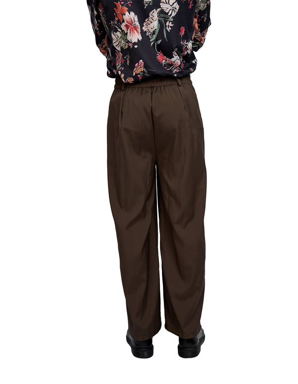 Justin Cassin Bryden Pleated Loose Pants Brown