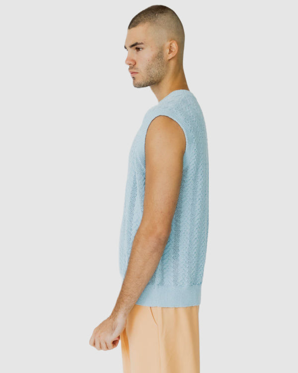 Justin Cassin Cassis Knitted Vest Blue
