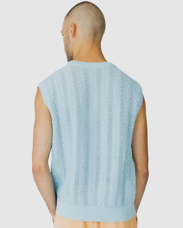 Justin Cassin Cassis Knitted Vest Blue