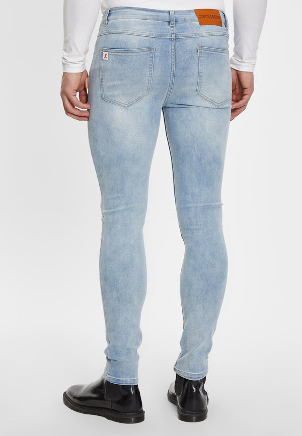 Justin Cassin Colton Skinny Ripped Jeans Blue