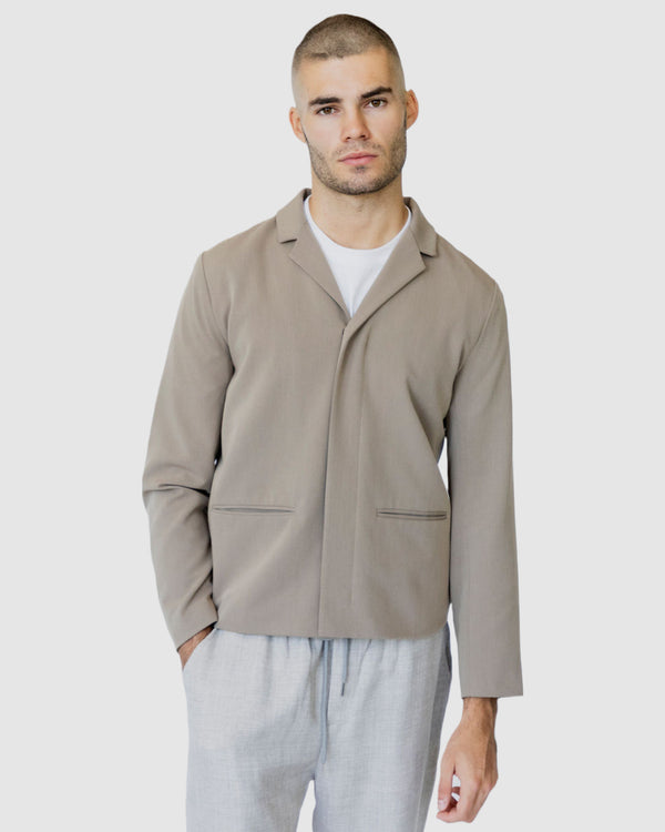 justin cassin Desmond Cropped Jacket Brown