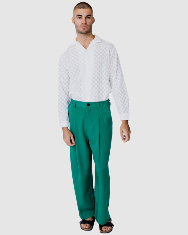 Justin Cassin Gabriel Sheer Pattern Shirt White