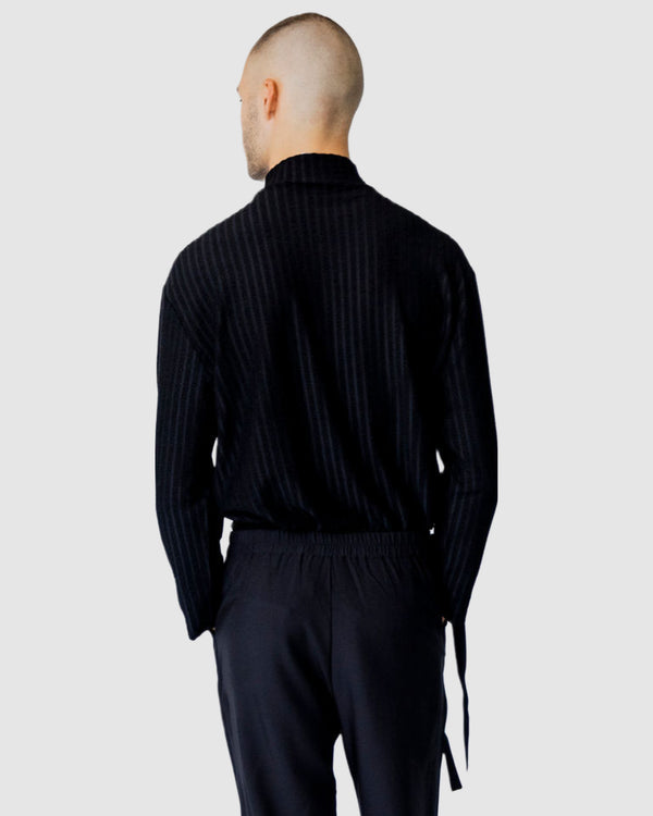 Justin Cassin Gangnam High Neck Top Black