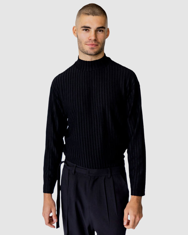 justin cassin Gangnam High Neck Top Black