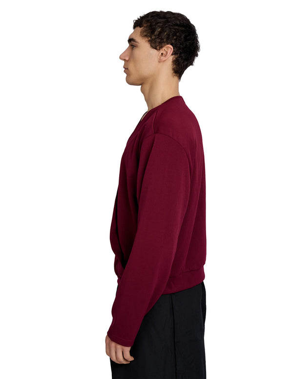 Justin Cassin Harvey Crossover V-neck Top Red